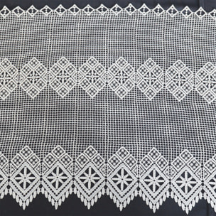 Brise bise en macramé au style graphique - Blanc