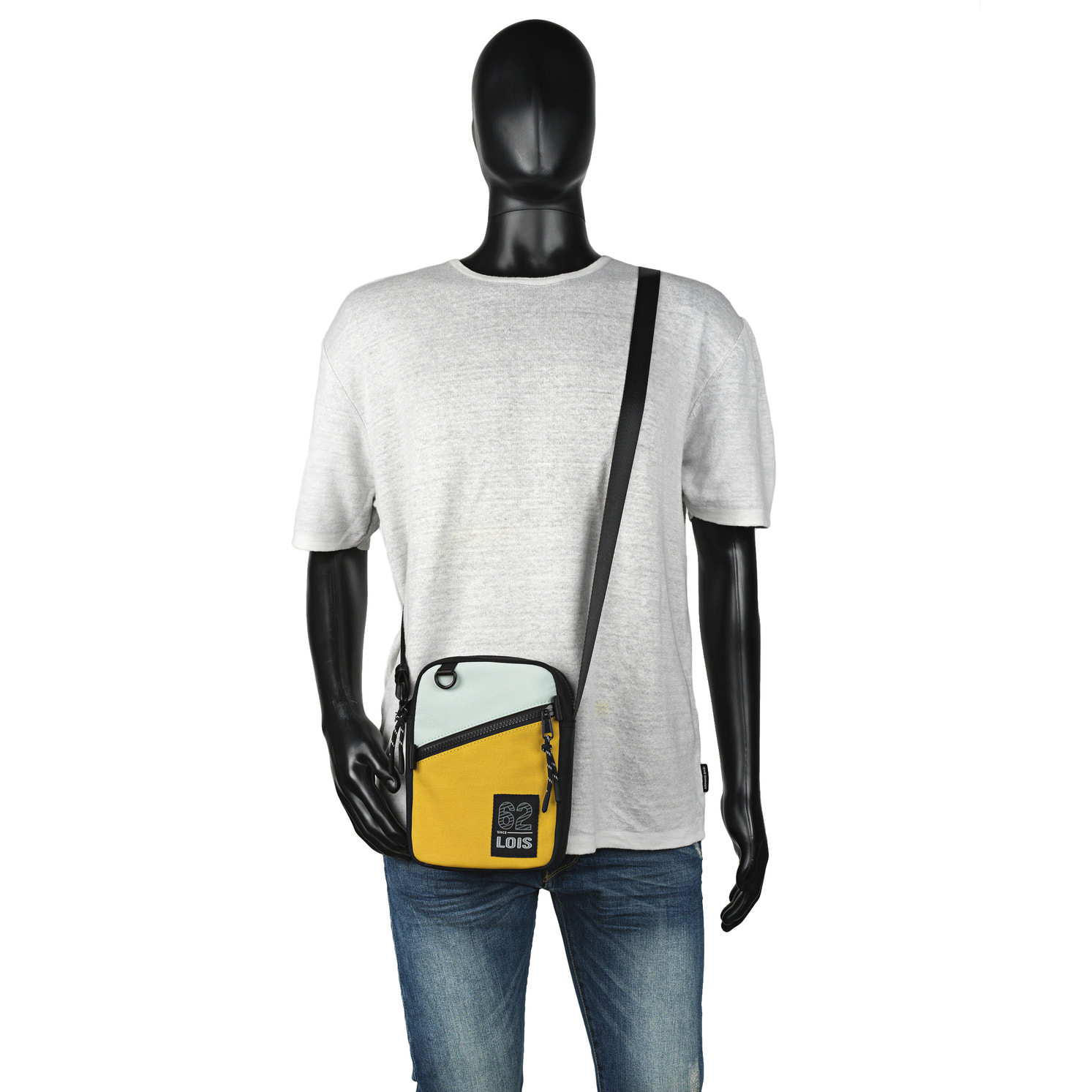 Bandolera Hombre Vegana Lois Cedar Mostaza-Menta