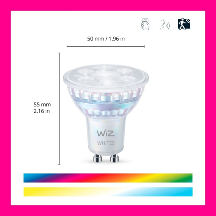 Ampoule LED connectée WIZ GU10 Couleur 50W pack de 2