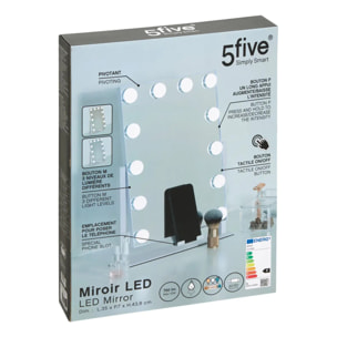 Miroir pivotant LED Holly L35cm