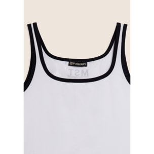 Canotta slim con bordi a contrasto