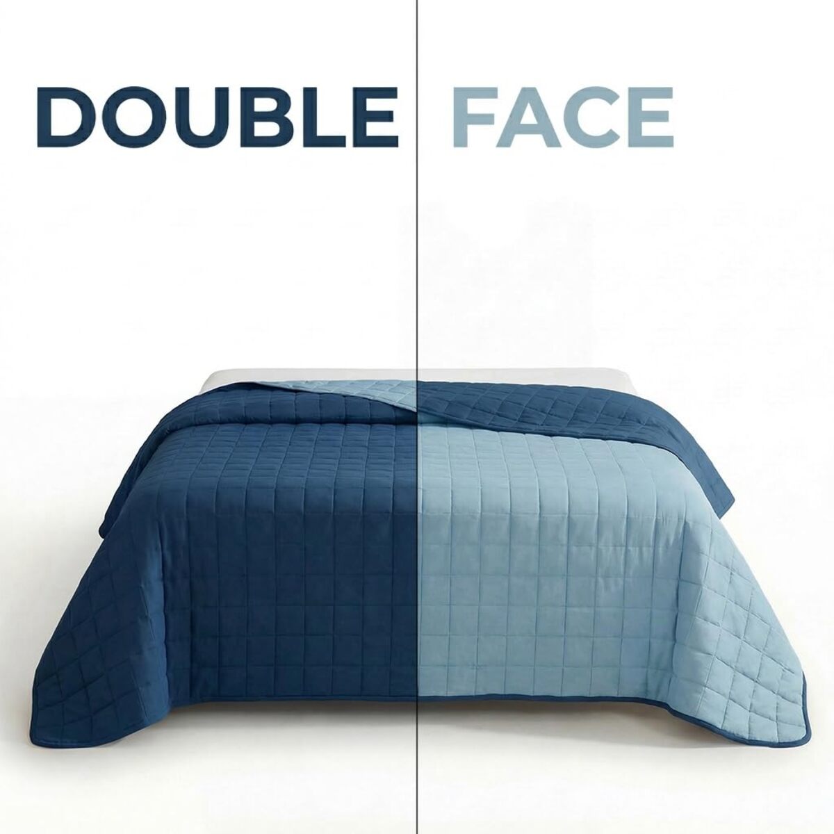 Copriletto matrimoniale estivo leggero double face 260x260 cm, trapunta estiva traspirante e morbida, coperta primaverile elegante e moderna, design reversibile per doppio stile, ideale per stagione calda, resistente e facile da lavare