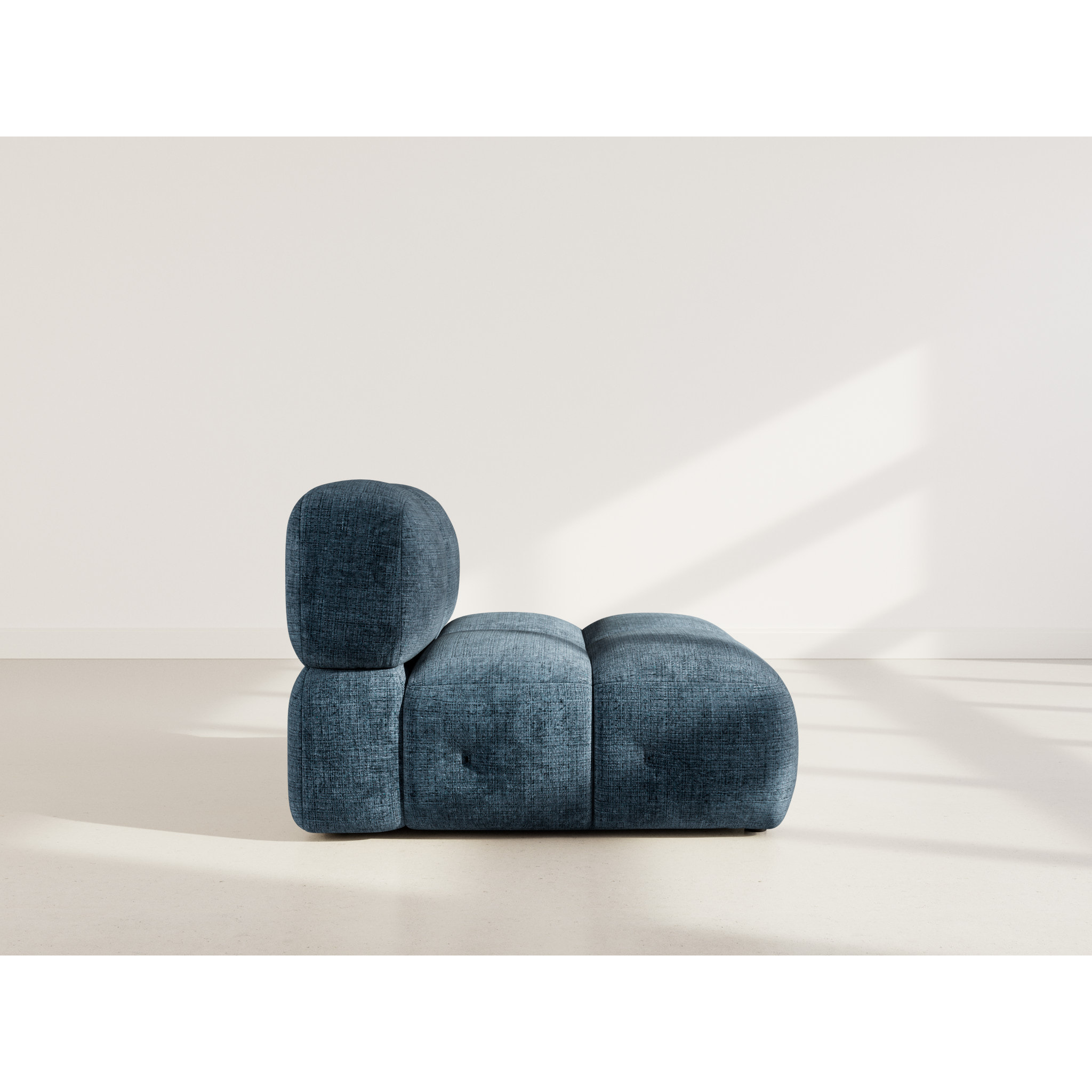 Grace - module d'assise en velours texturé - Bleu