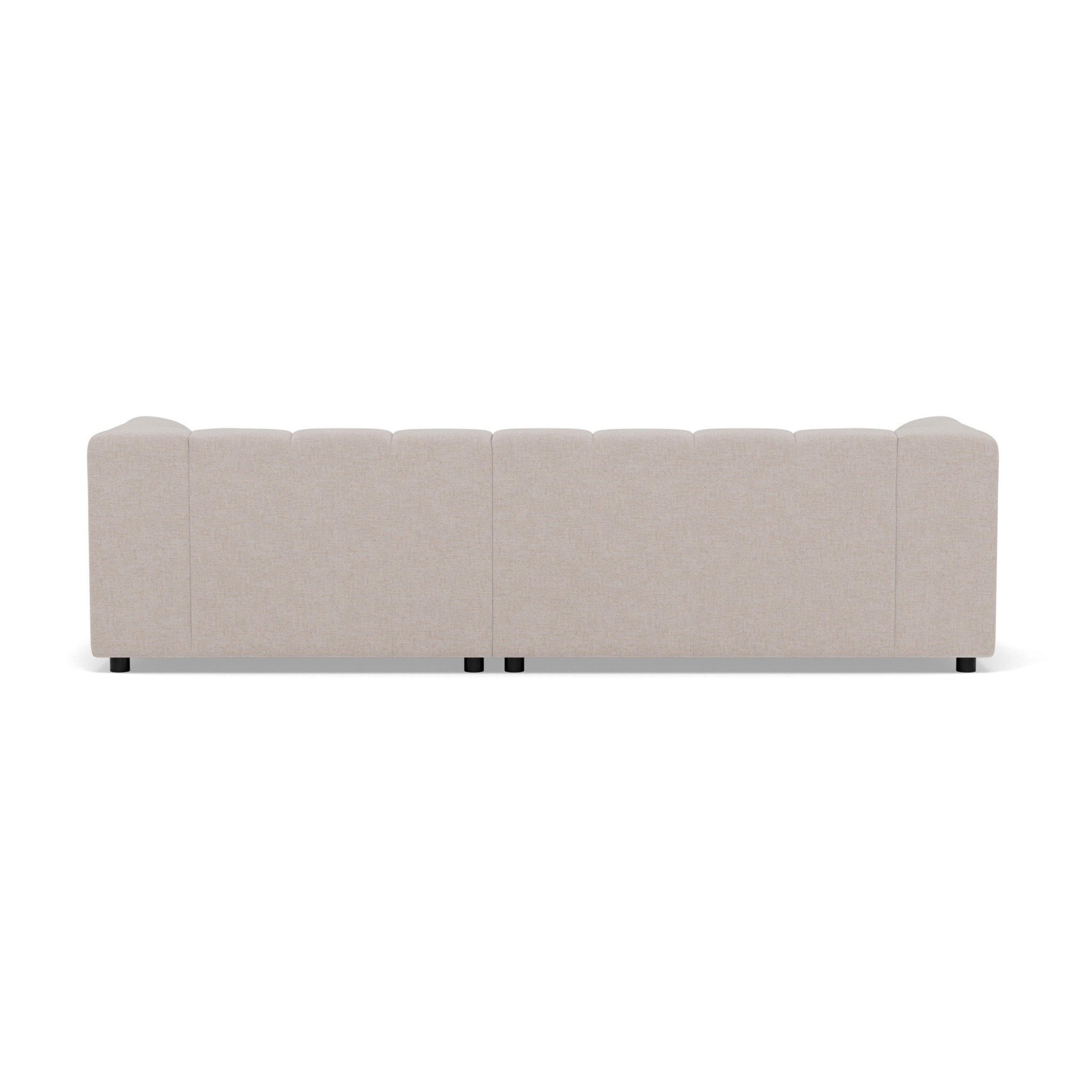 Curtis - canapé d'angle droit 4 places avec accoudoir en tissu texturé - Beige