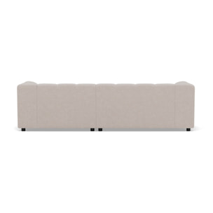 Curtis - canapé d'angle droit 4 places avec accoudoir en tissu texturé - Beige