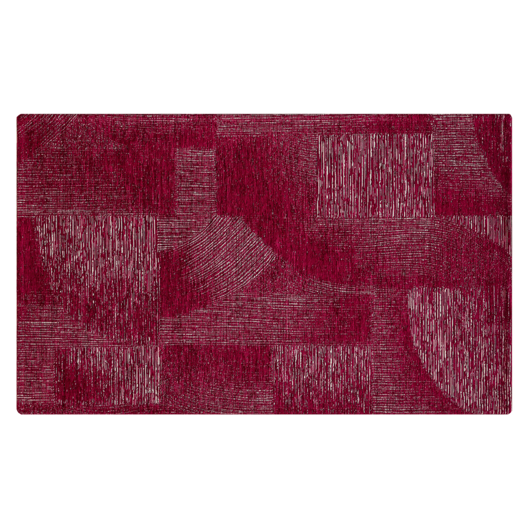 Tappeto Jacquard Ideale Salotto Camera Ingresso Made In Italy Antiscivolo, Lavabile, Morbido Disegno Graffio Magenta By Suardi