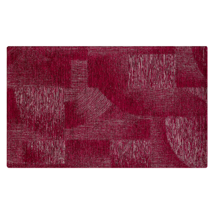 Tappeto Jacquard Ideale Salotto Camera Ingresso Made In Italy Antiscivolo, Lavabile, Morbido Disegno Graffio Magenta By Suardi