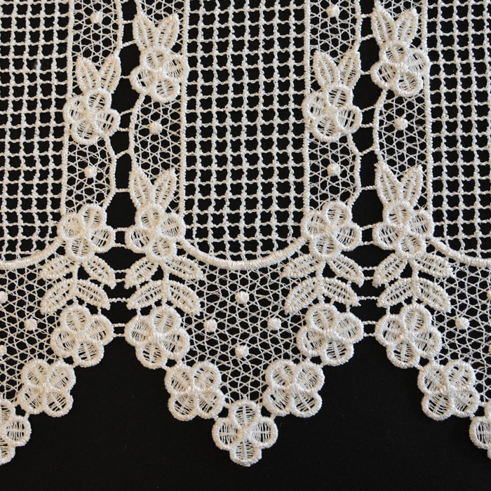 Brise Bise macramé motif fleurs - Ecru