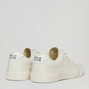 Zapatilla Habana de lona blanca para hombre con detalles Polo Club