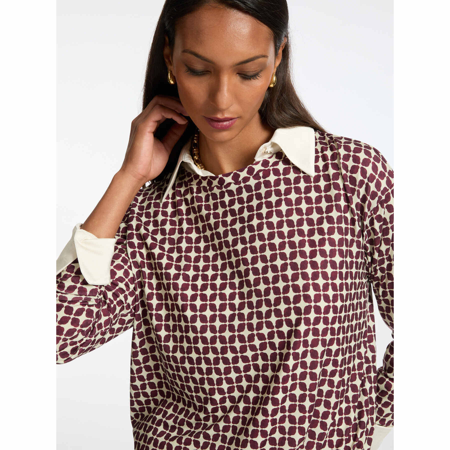 Elena Mirò - Camiseta estampada - Burgundy