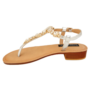 Sandali infradito con dettaglio gioiello