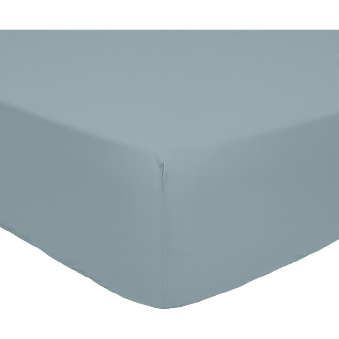 Drap housse 100% percale de coton 80fils_azur