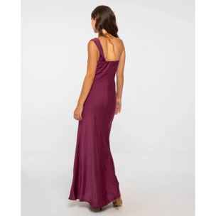 Vestido largo con escote asimétrico