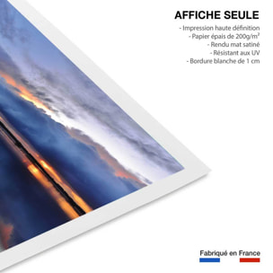 Affiche photo bleue reflets d'eau Affiche seule