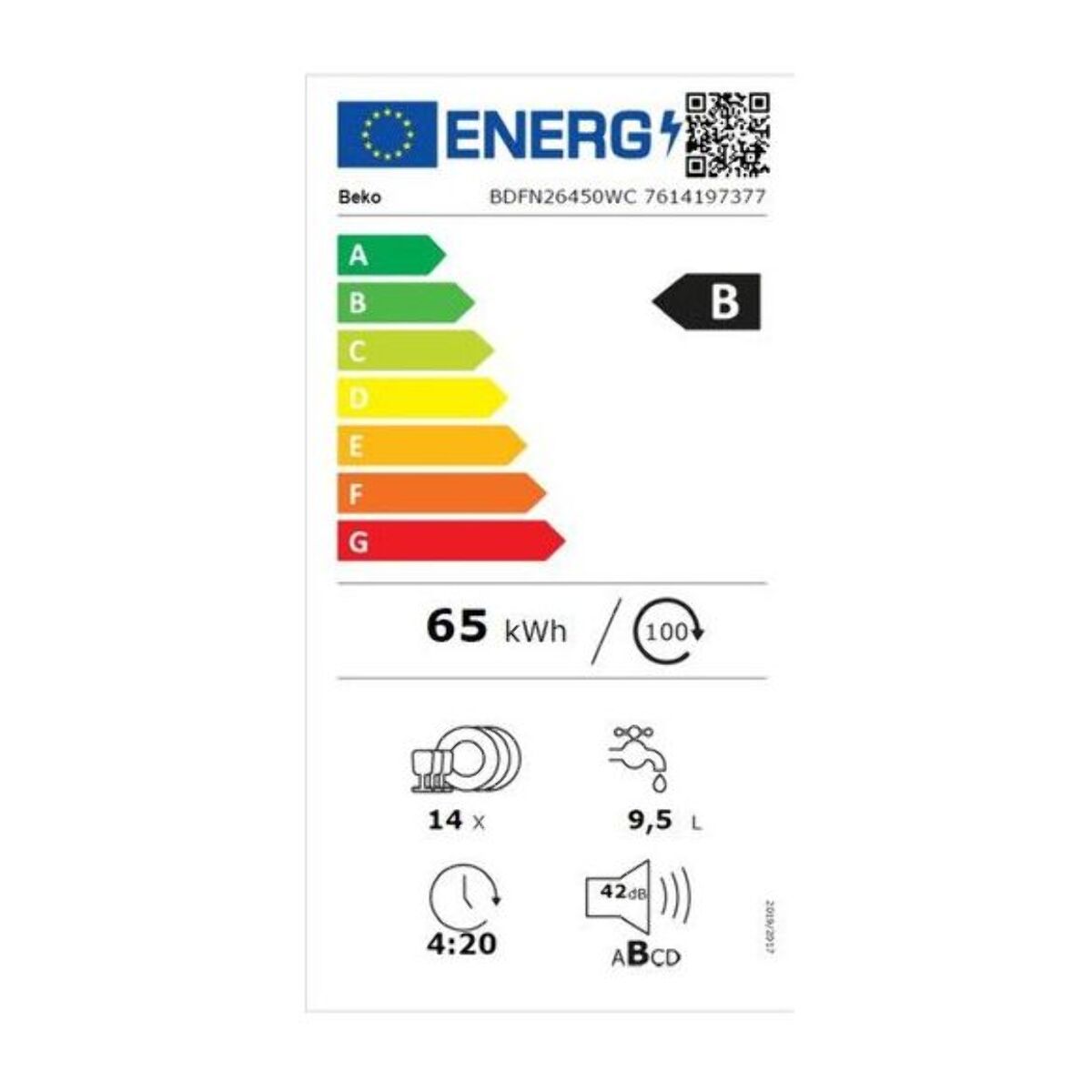 Lave vaisselle 60 cm BEKO BDFN26450WC