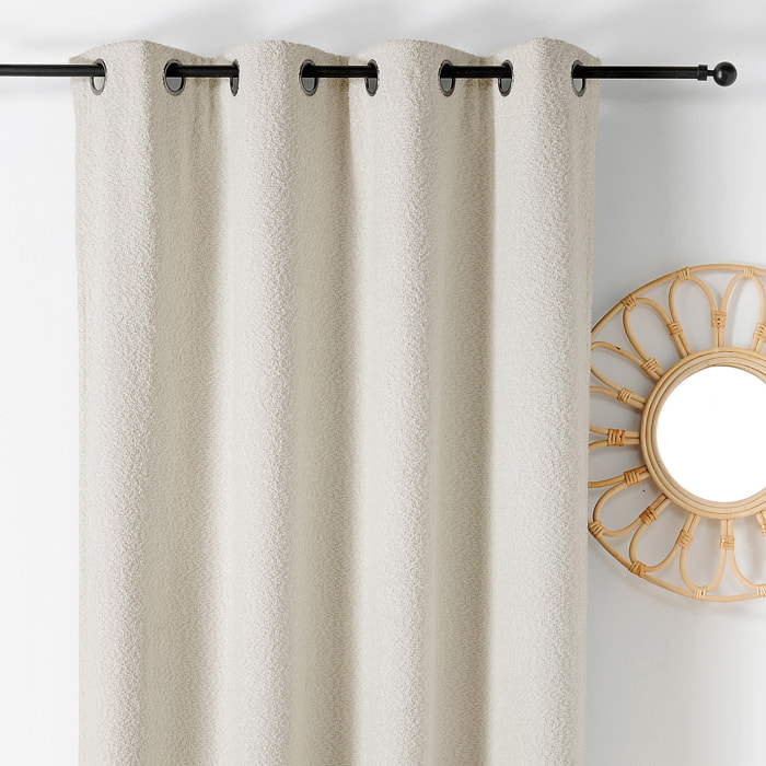 Rideau Thermique à Oeillets  - Effet Bouclé - Blanc