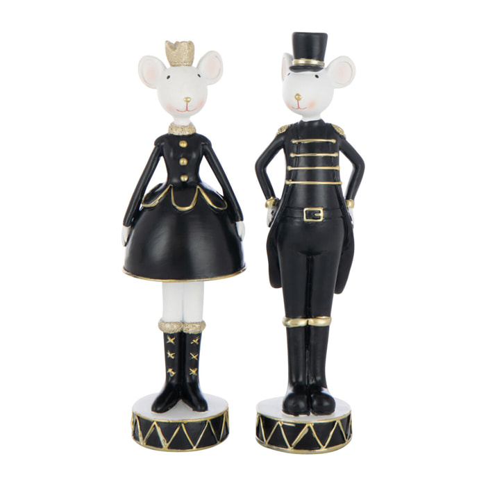 J-Line figurine Souris - polyrésine - mix - small - 2 pièces