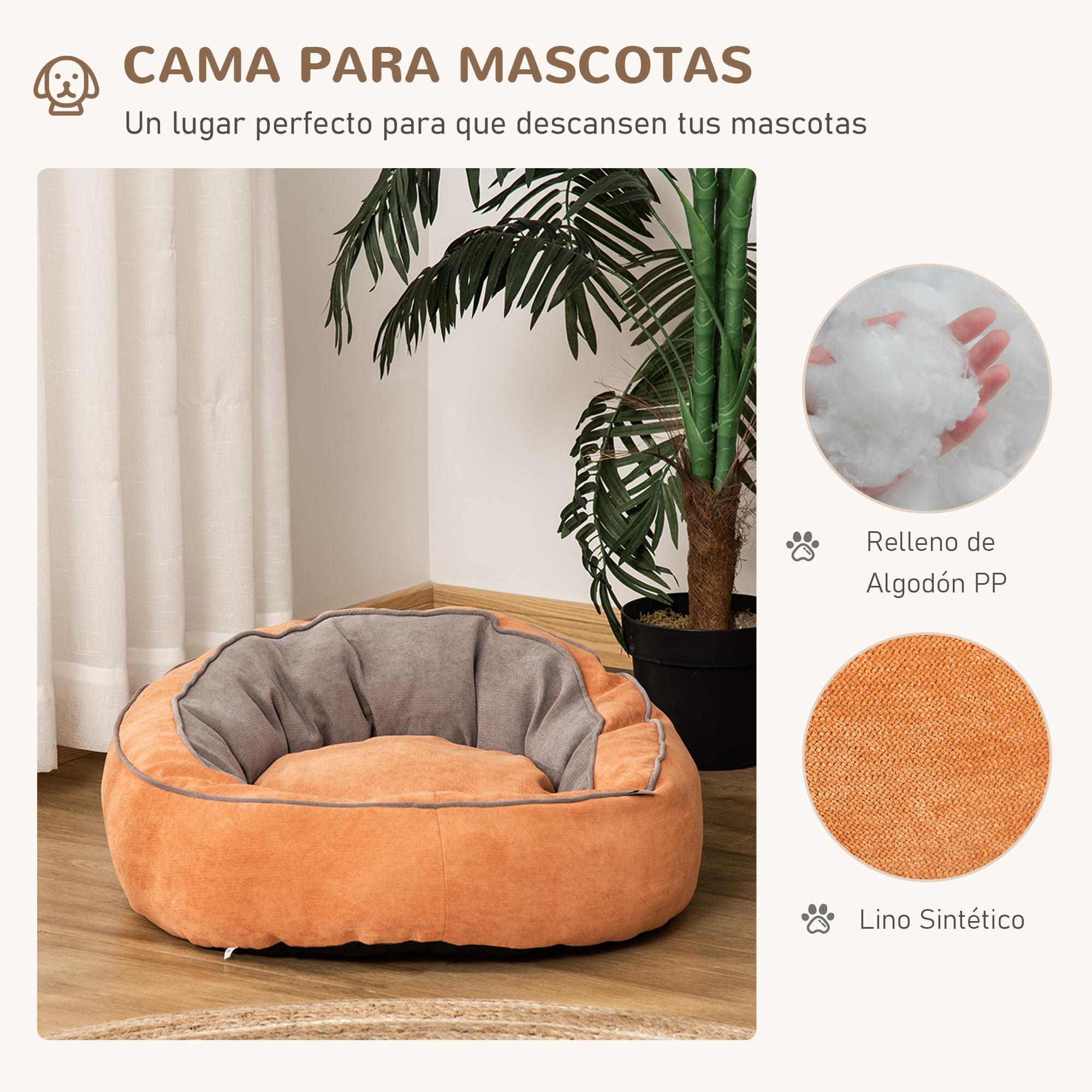 Cama para Perros y Gatos Pequeños Cojín Suave para Mascotas Redondo 59x59x30 cm