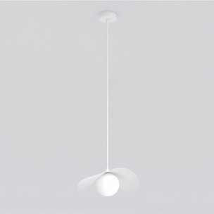 Lampada a sospensione Ritual in acciaio bianco opaco