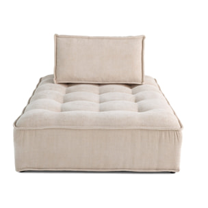 Marisol - module d'assise méridienne - velours texturé - Beige