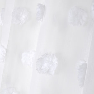 Voilage pompons brodés - Blanc