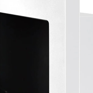 Lucca - Camino a Bioetanolo da Parete 90x40x12 cm con Bruciatore 0,75lt in Acciaio Inox Bianco