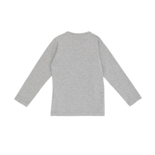 T-shirt Leone bambina con maniche lunghe con paillettes Super Grey