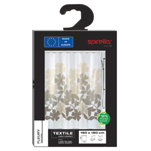 Rideau de douche Polyester FLEURY Taupe & Beige Spirella