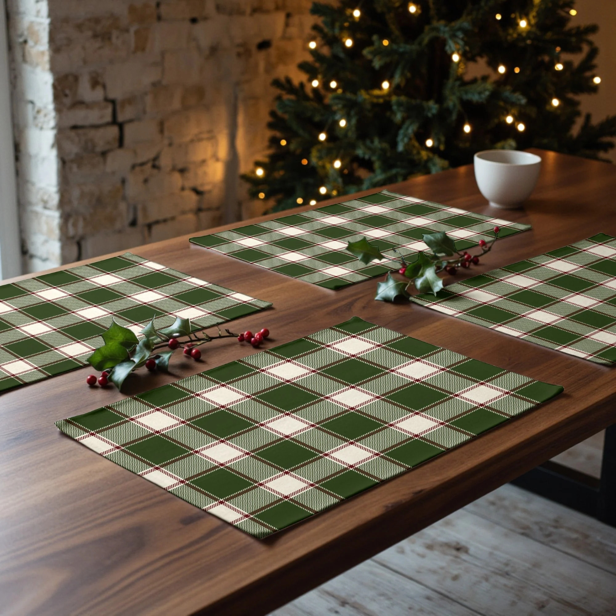 Lot de 2 sets de table anti-taches Christmas Wish 11 1225