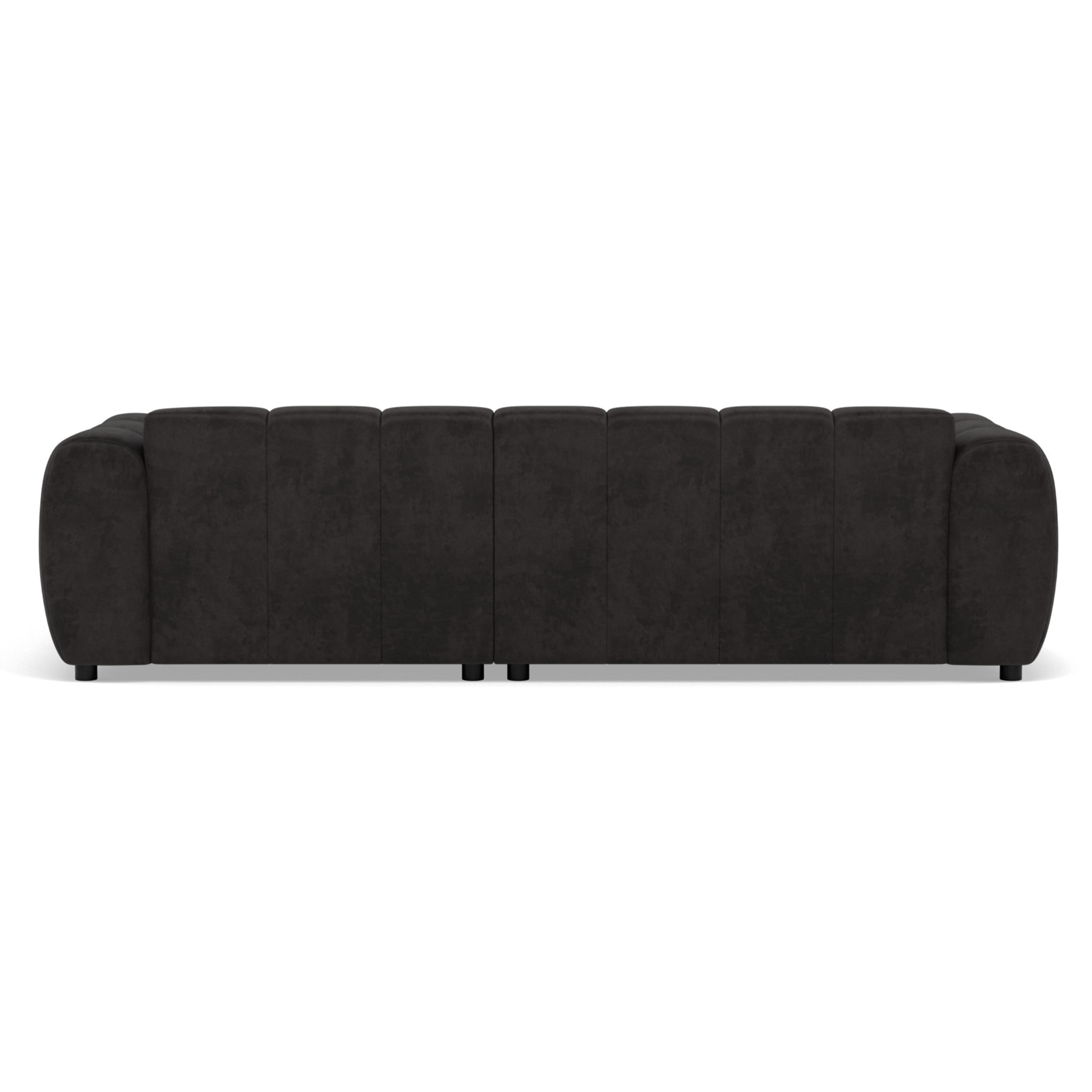 Curtis - canapé d'angle droit 4 places en simili - Noir