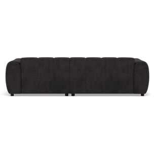 Curtis - canapé d'angle droit 4 places en simili - Noir