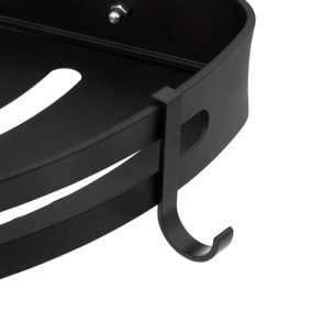 Étagère de douche d'angle stick adhésif noir "Blackalu"
