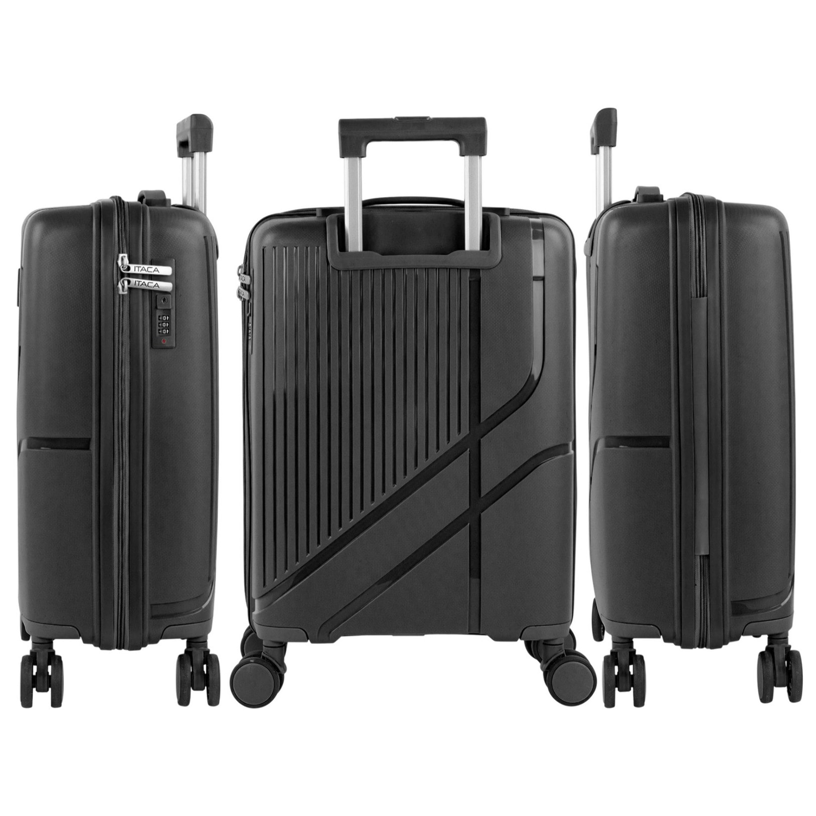 Juego De Maletas Rígidas Pp Itaca 761300 Viaje Pp Itaca Antracita