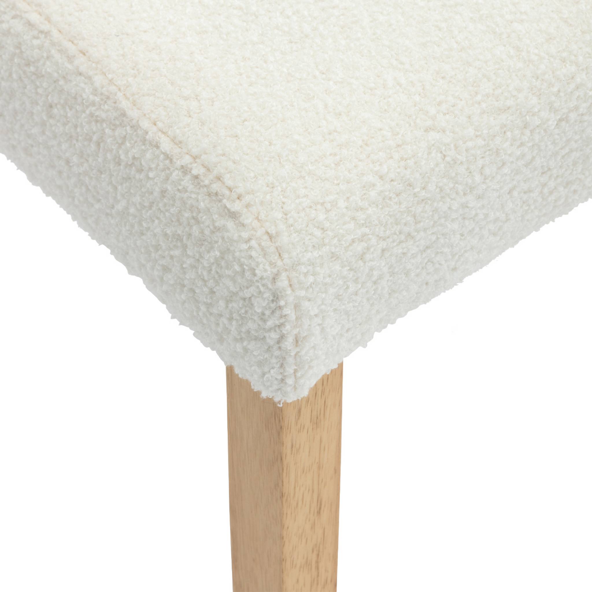 Lot de 4 chaises RITA revêtement bouclette pieds en bois d'hévéa