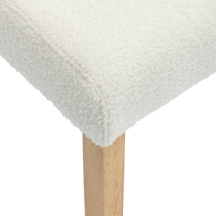 Lot de 4 chaises RITA revêtement bouclette pieds en bois d'hévéa