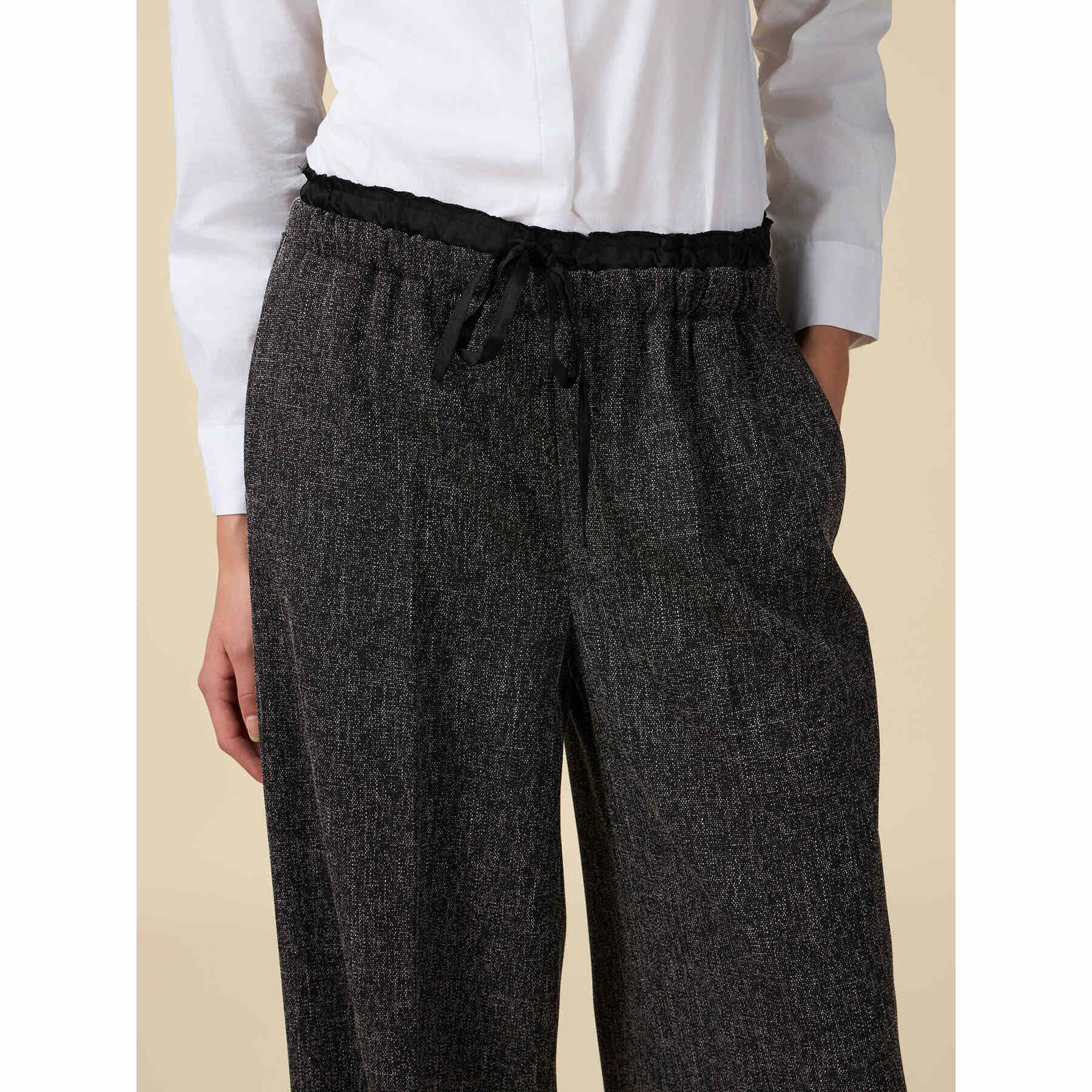 Oltre - Pantalón jogger modelo palazzo - Gris