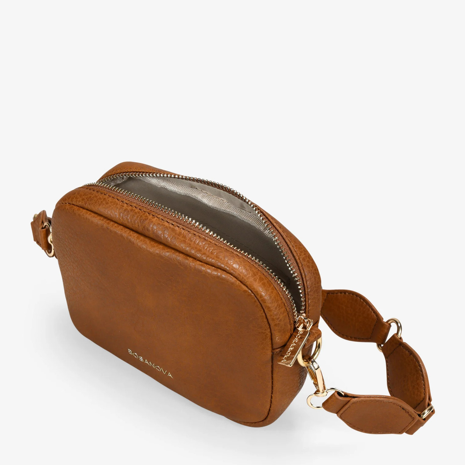 Bolso bandolera cuero asa con anillas