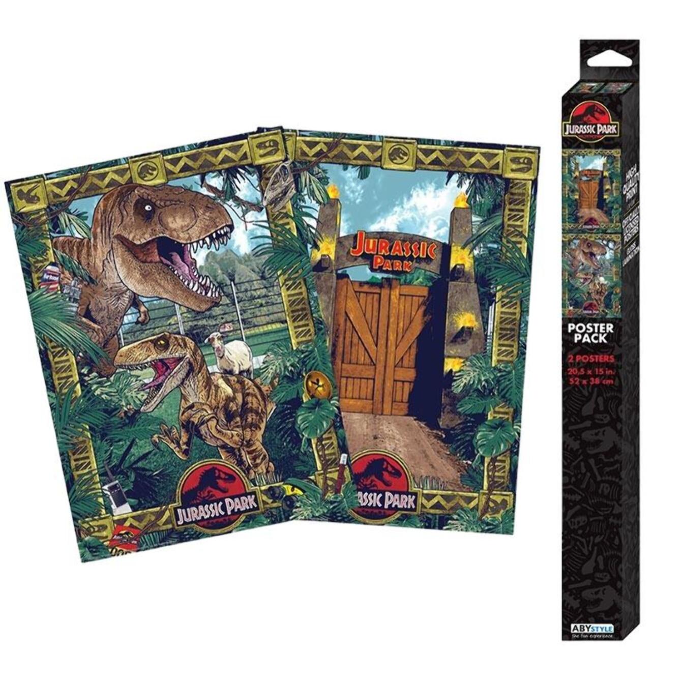 Jurassic Park Set 2 Posters Ingresso o Biodiversità 52 x 38 cm Gbeye