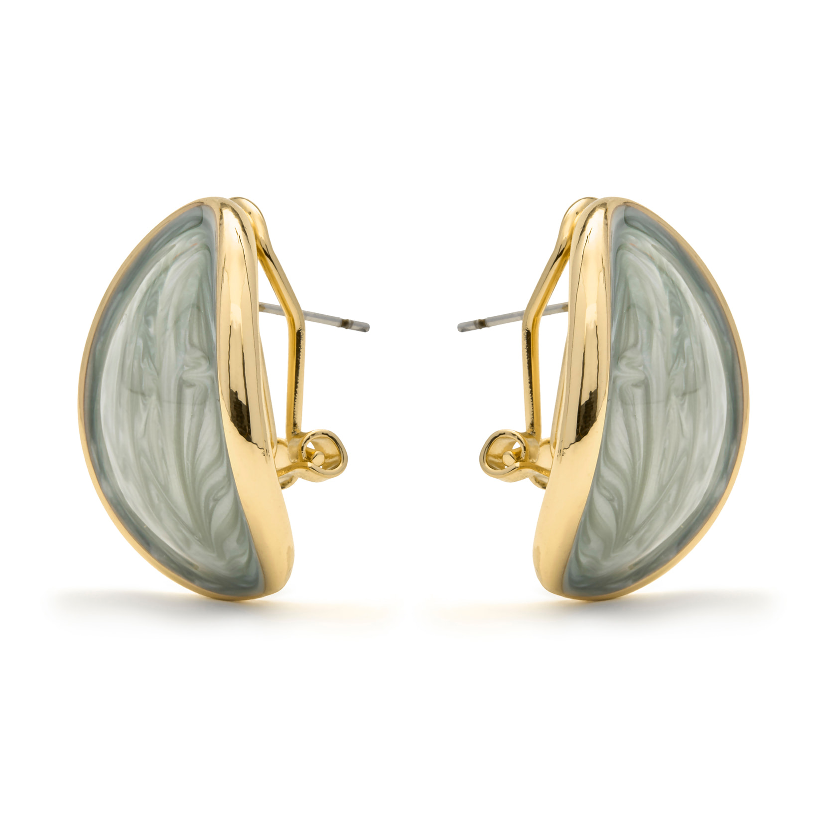 Pendientes de Lacado Verde acabado en oro amarillo 18k