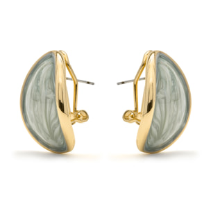 Pendientes de Lacado Verde acabado en oro amarillo 18k