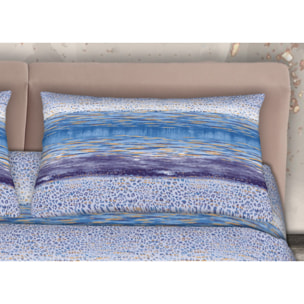 Completo Lenzuola 100% Cotone Effetto Seta Vanisho Lilla CN