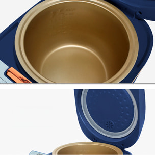 Cuociriso elettrico a calore tridimensionale e 900W. Funzioni e programmi di cottura preimpostati. Ciotola antiaderente a 5 strati con capacità di 5L.