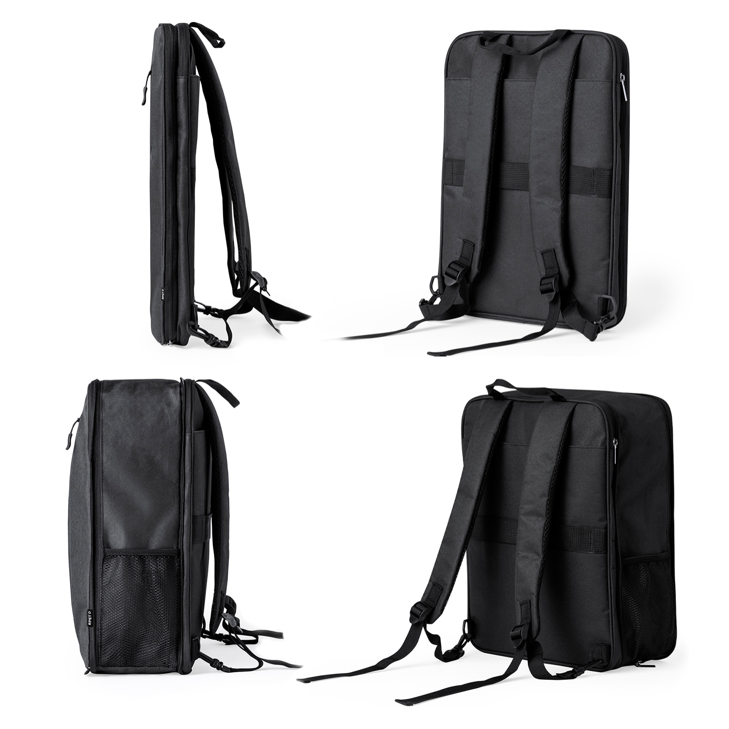 DAM Mochila extensible Weiter porta laptop, para tablet de 10 pulgadas y portátil de 15 pulgadas. Materiales reciclados. 31,5x16x42 Cm. Color: Negro