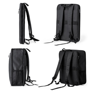 DAM Mochila extensible Weiter porta laptop, para tablet de 10 pulgadas y portátil de 15 pulgadas. Materiales reciclados. 31,5x16x42 Cm. Color: Negro