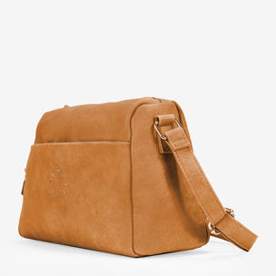 Bolso bandolera cuero con cremallera