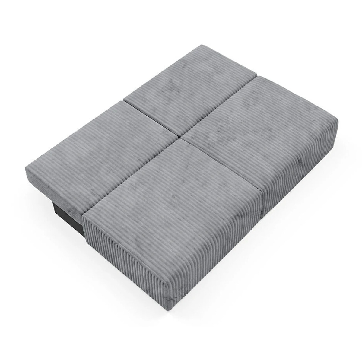 ELIOR - Canapé 3 places convertible en velours gris