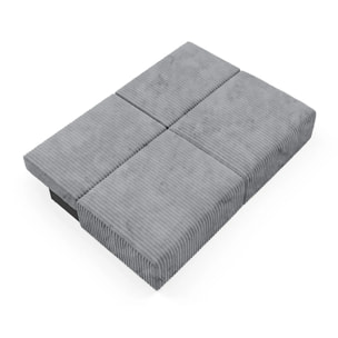 ELIOR - Canapé 3 places convertible en velours gris