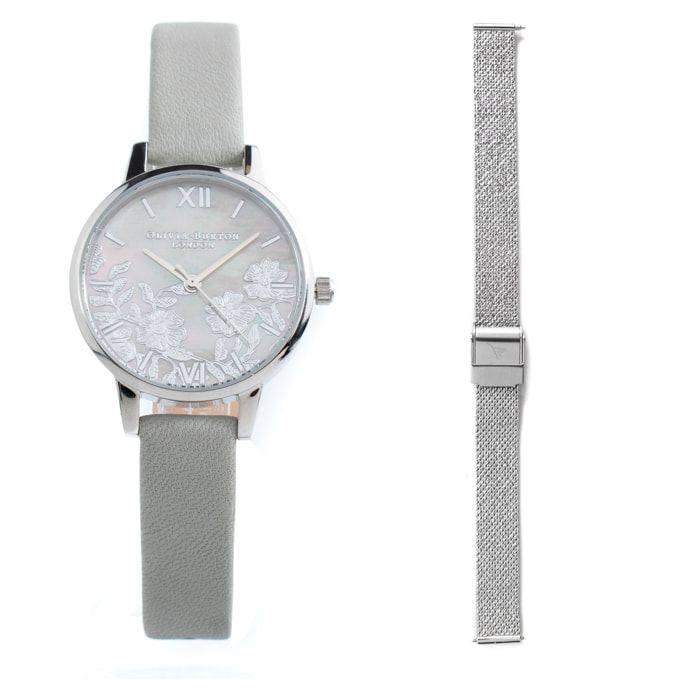 Reloj Olivia Burton OBGSET111 Mujer Analogico Cuarzo con Correa de Cuero
