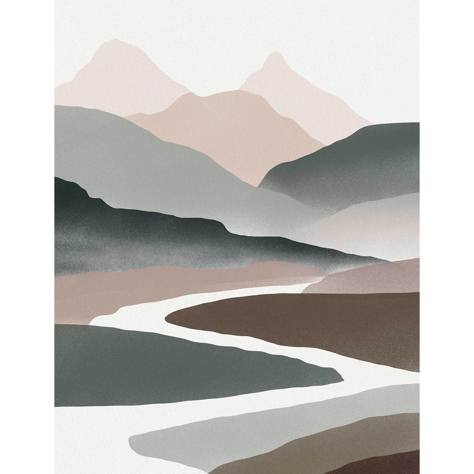 Papier peint panoramique vallon et rivière Intissé