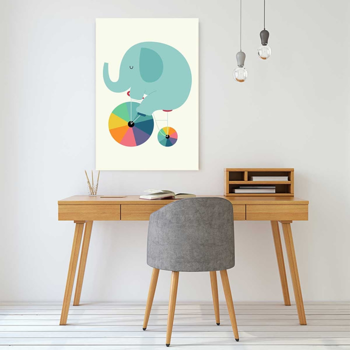 Tableau éléphant circle Toile imprimée